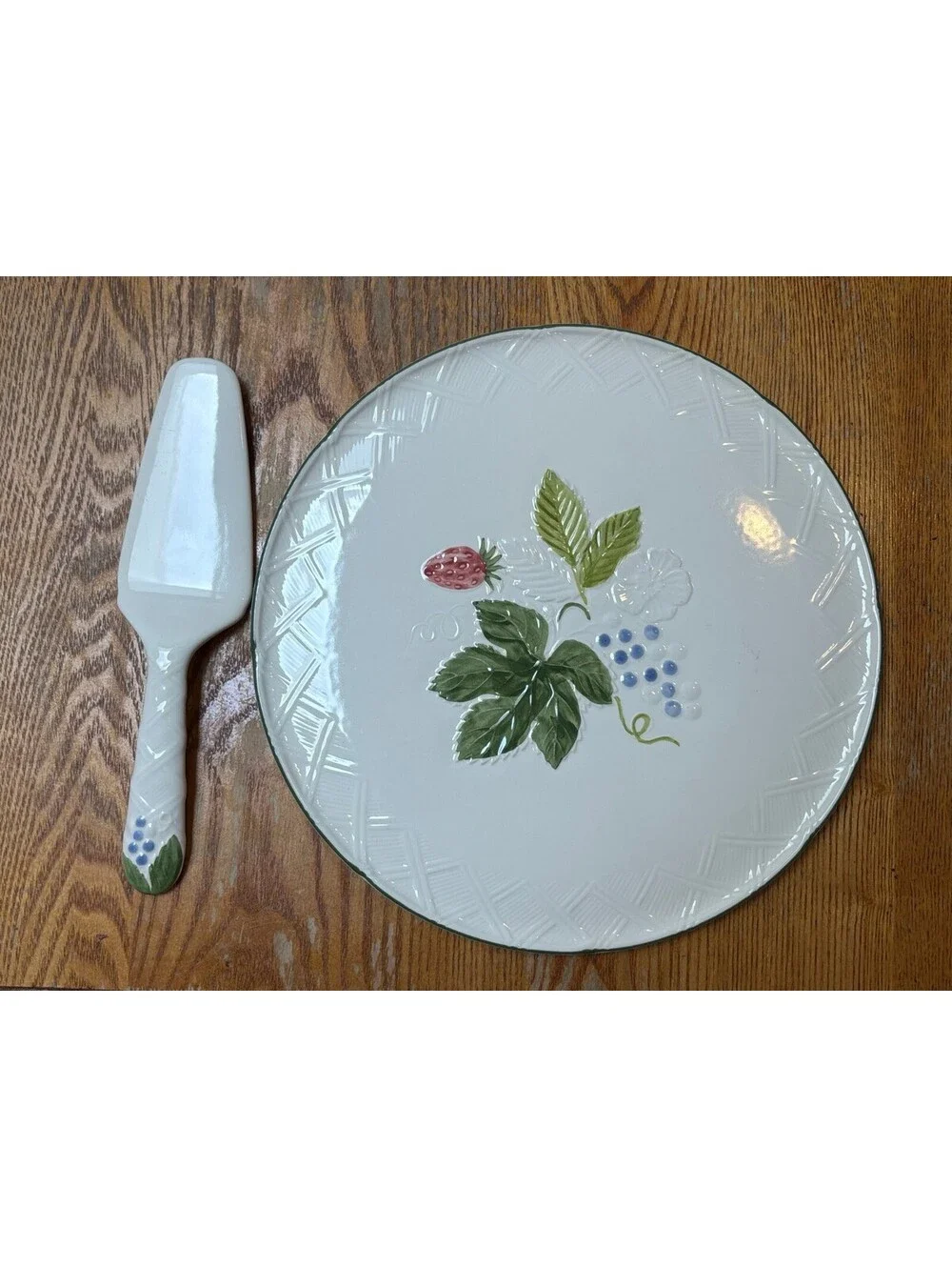 Vintage Mikasa Country Berries Cake Plate and Server Set - Pattern DP901